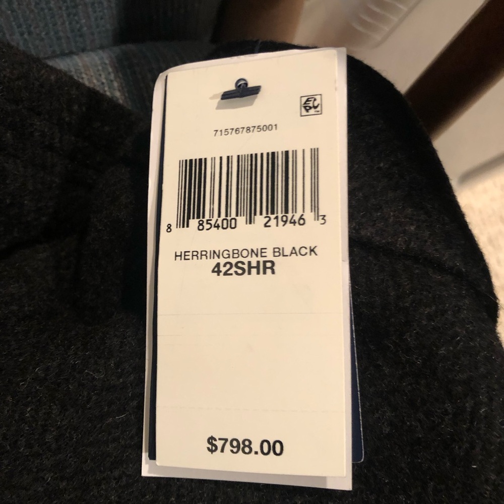 Polo Ralph Lauren Herringbone Black Overcoat - NWT Size 42S. - Picture 4 of 12